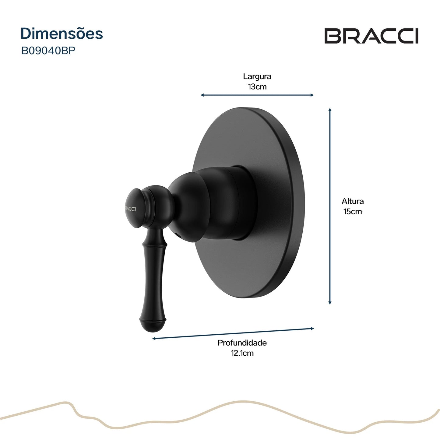 ACABAMENTO MONOCOMANDO DUCHA HIGIÊNICA CLÁSSICO PRETO