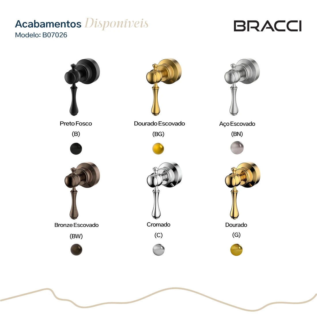 ACABAMENTO DE REGISTRO ST CLAIRE DOURADO ESCOVADO
