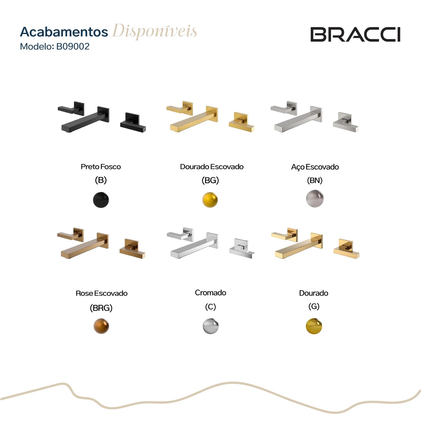 TORNEIRA DUPLO COMANDO DE PAREDE Q/F VERCCI ROSE ESCOVADO
