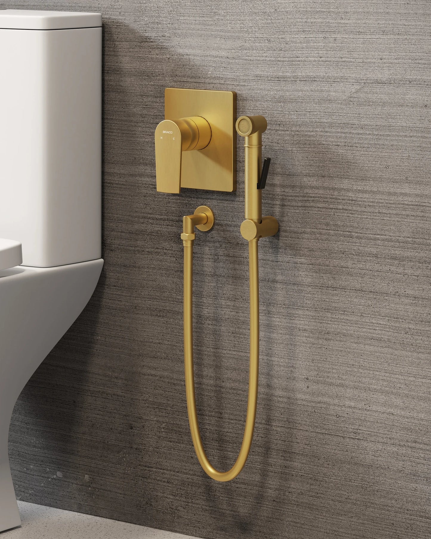 ACABAMENTO MONOCOMANDO DE DUCHA HIGIÊNICA DOURADO ESCOVADO