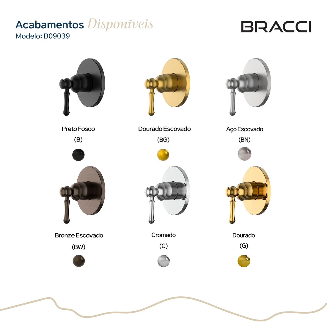 ACABAMENTO MONOCOMANDO CHUVEIRO CLÁSSICO AÇO ESCOVADO