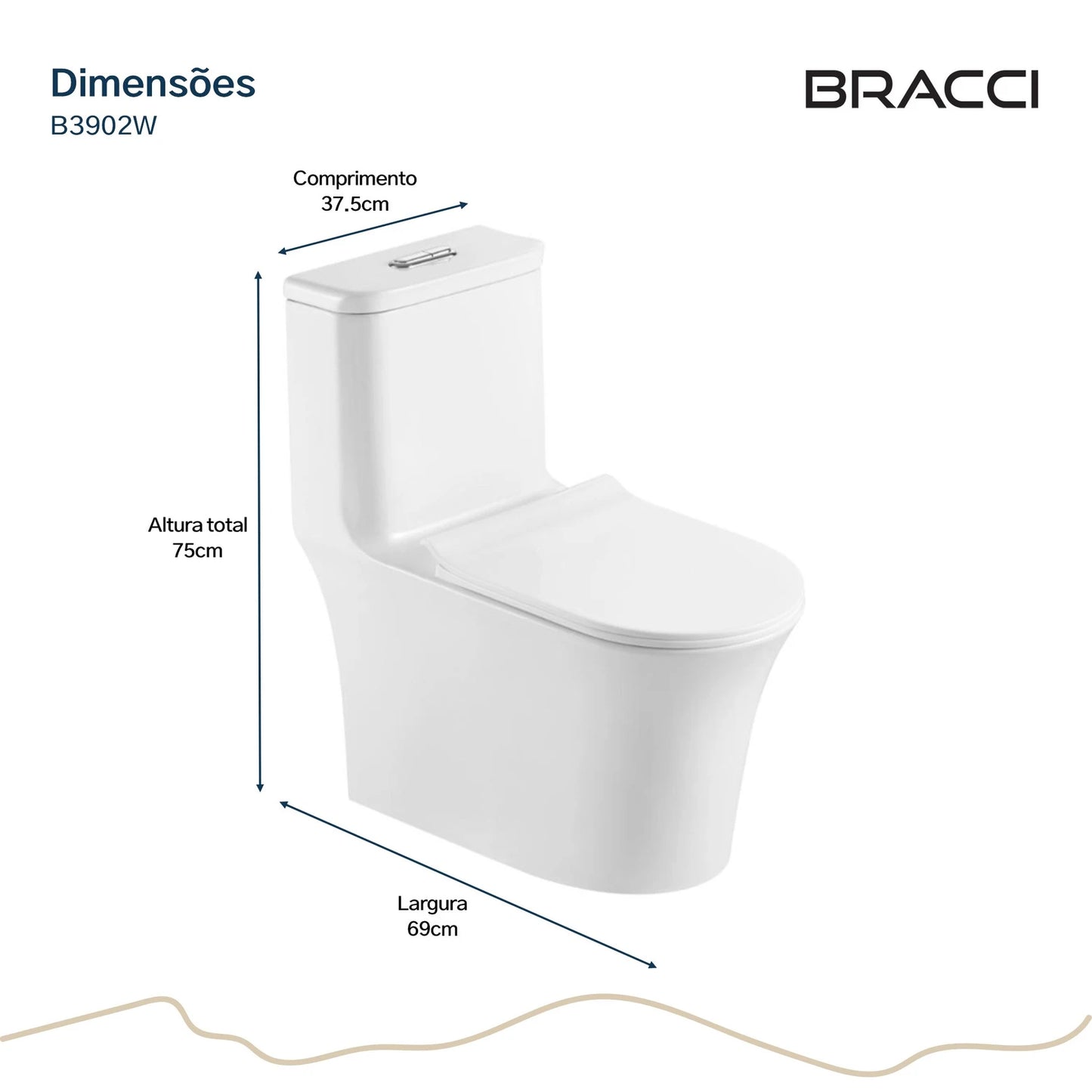 BACIA SANITÁRIA MONOBLOCO FIORA BRANCA