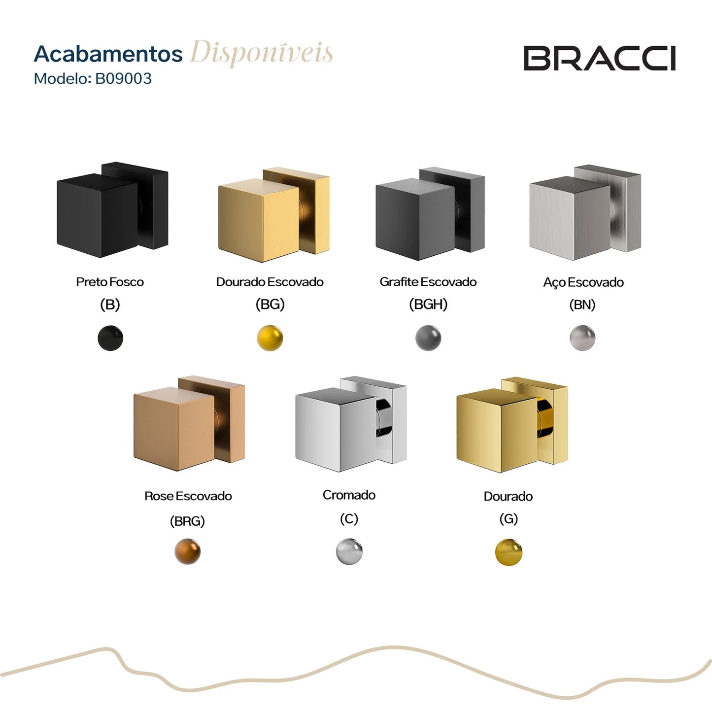 ACABAMENTO DE REGISTRO QUADRADO DOURADO ESCOVADO
