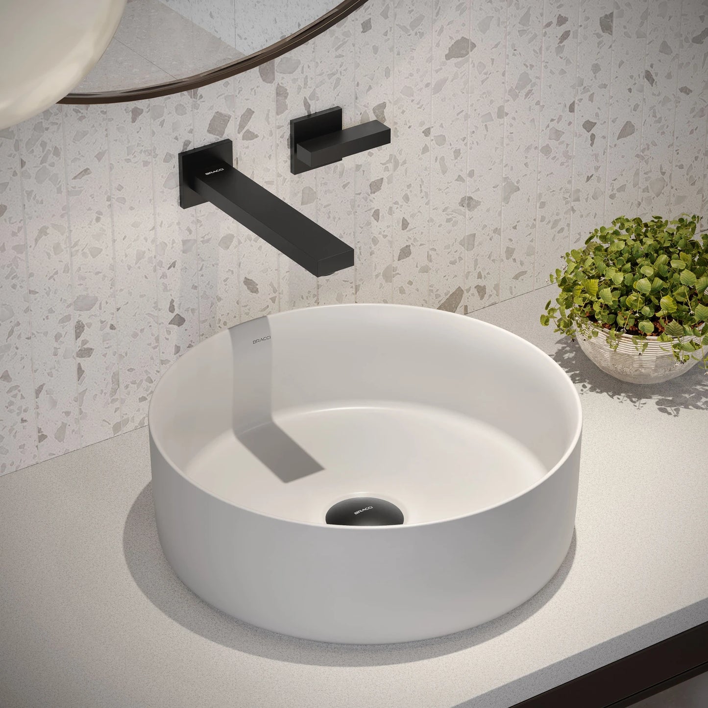 CUBA REDONDA CERÂMICA 36CM BRANCA