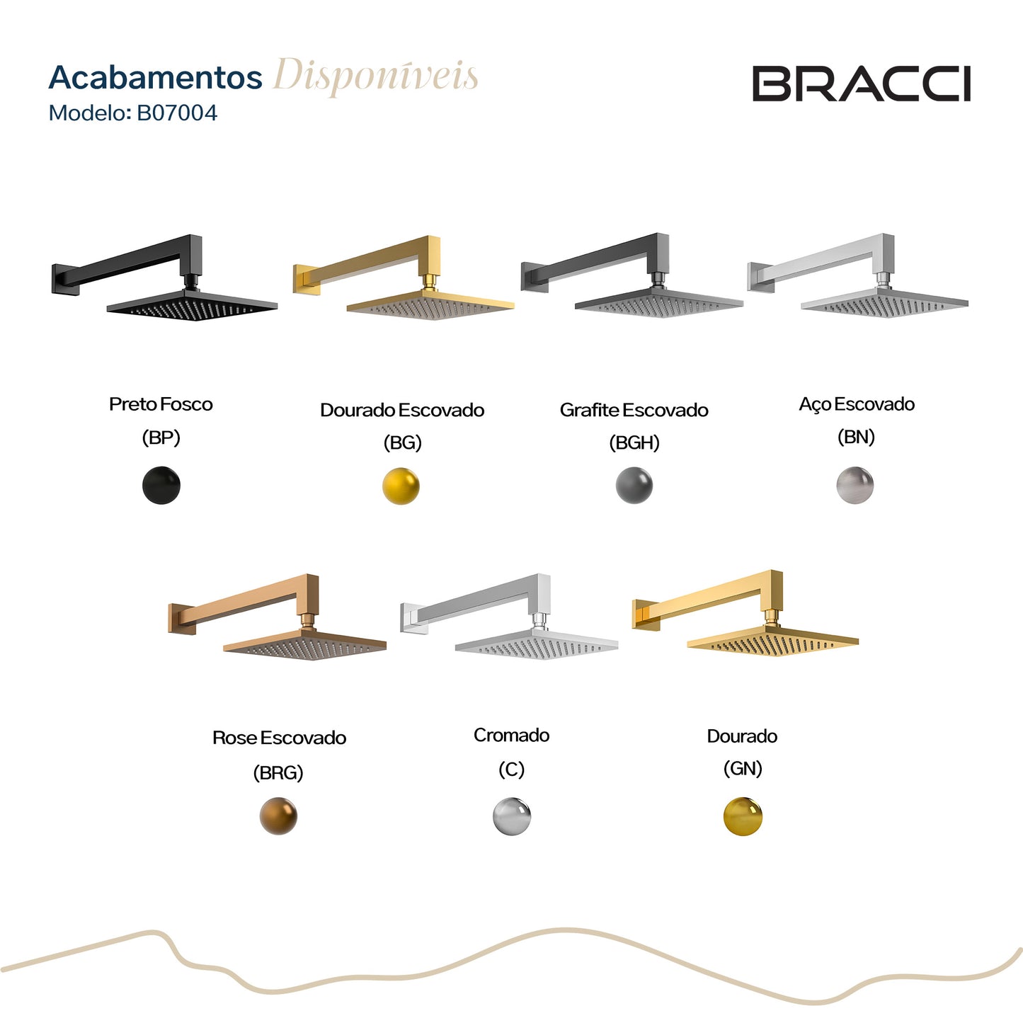 CHUVEIRO PAREDE VERCCI DOURADO NANOTECNOLOGIA