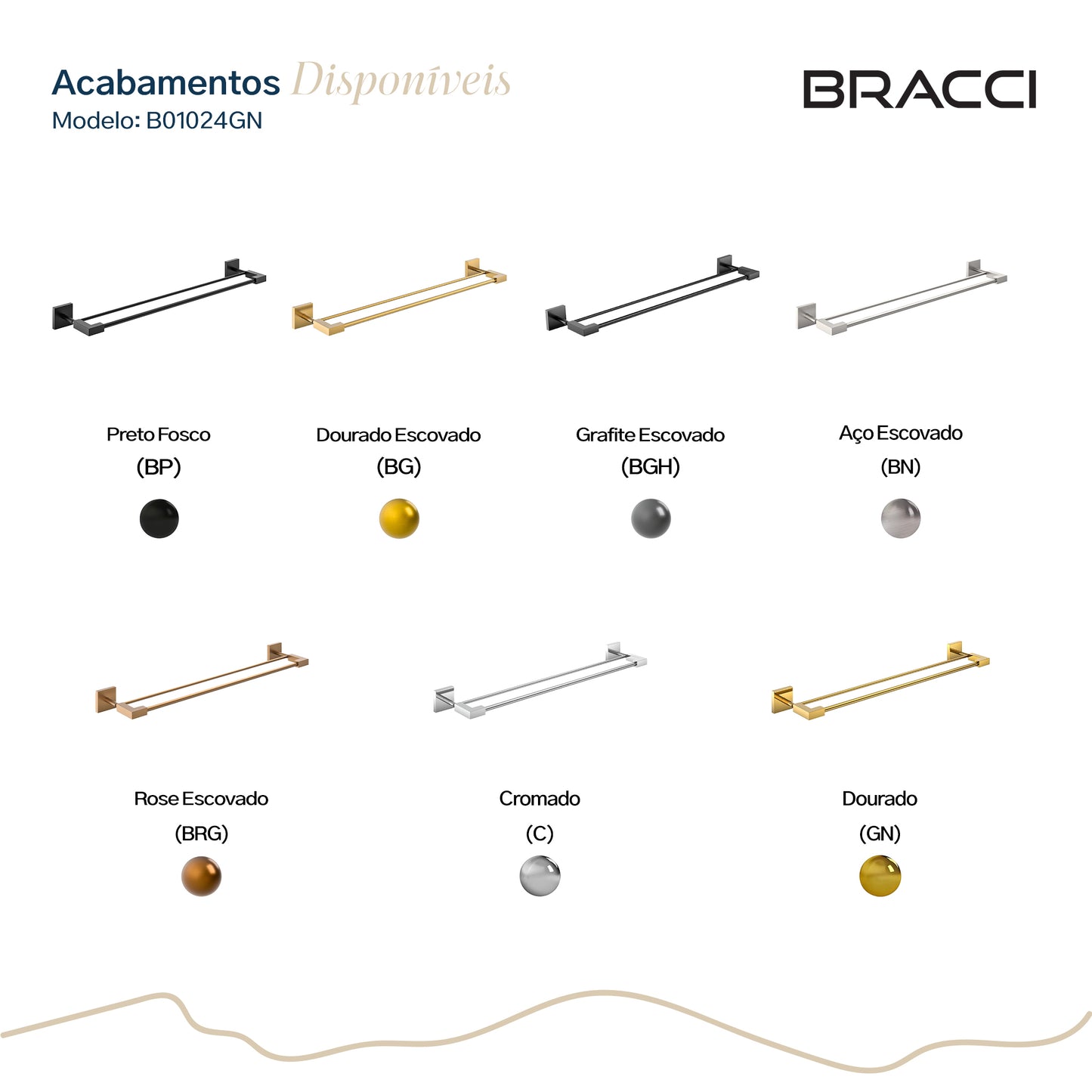 TOALHEIRO DUPLO GRAFITE ESCOVADO VERCCI