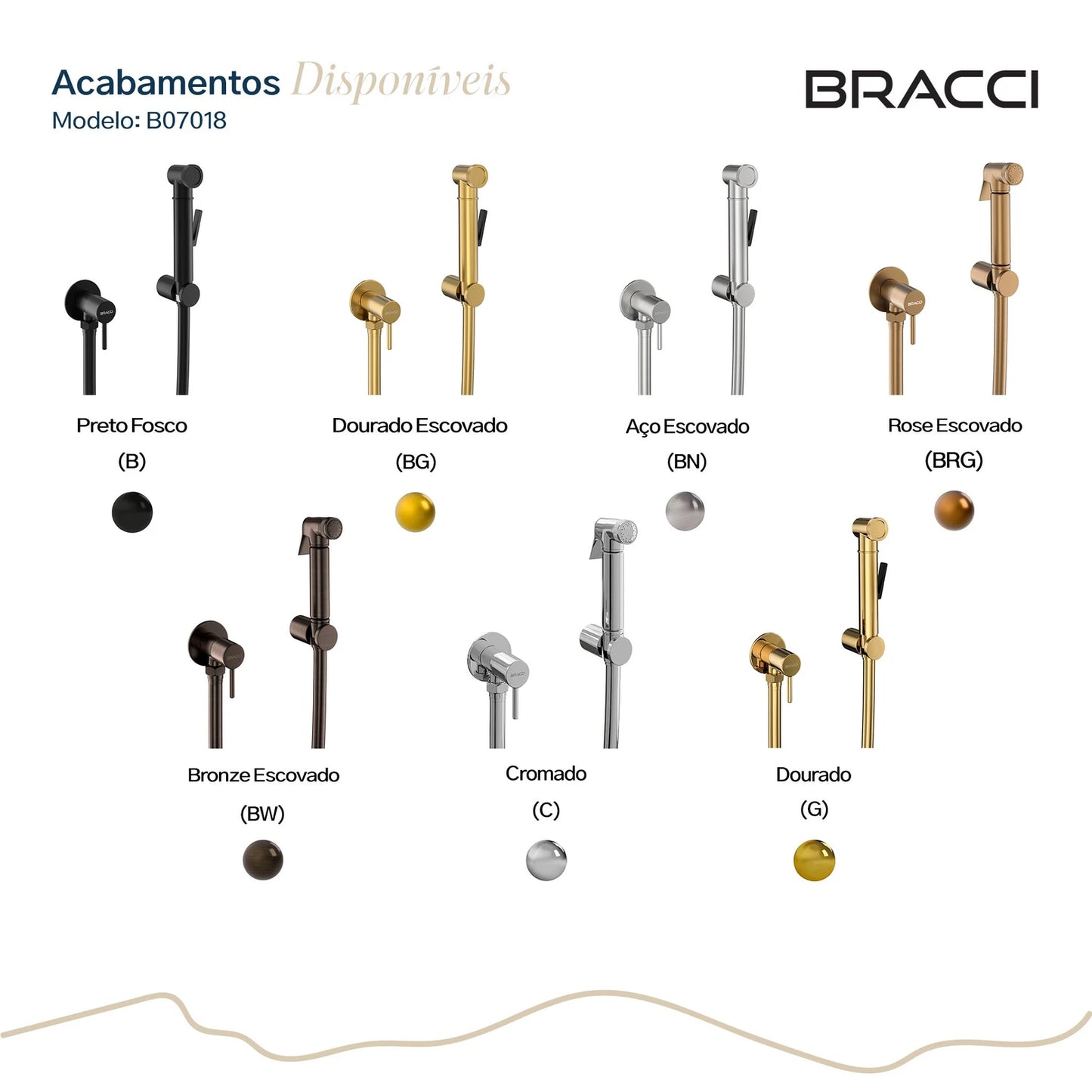 DUCHA HIGIÊNICA BRONZE ESCOVADO ÁGUA FRIA