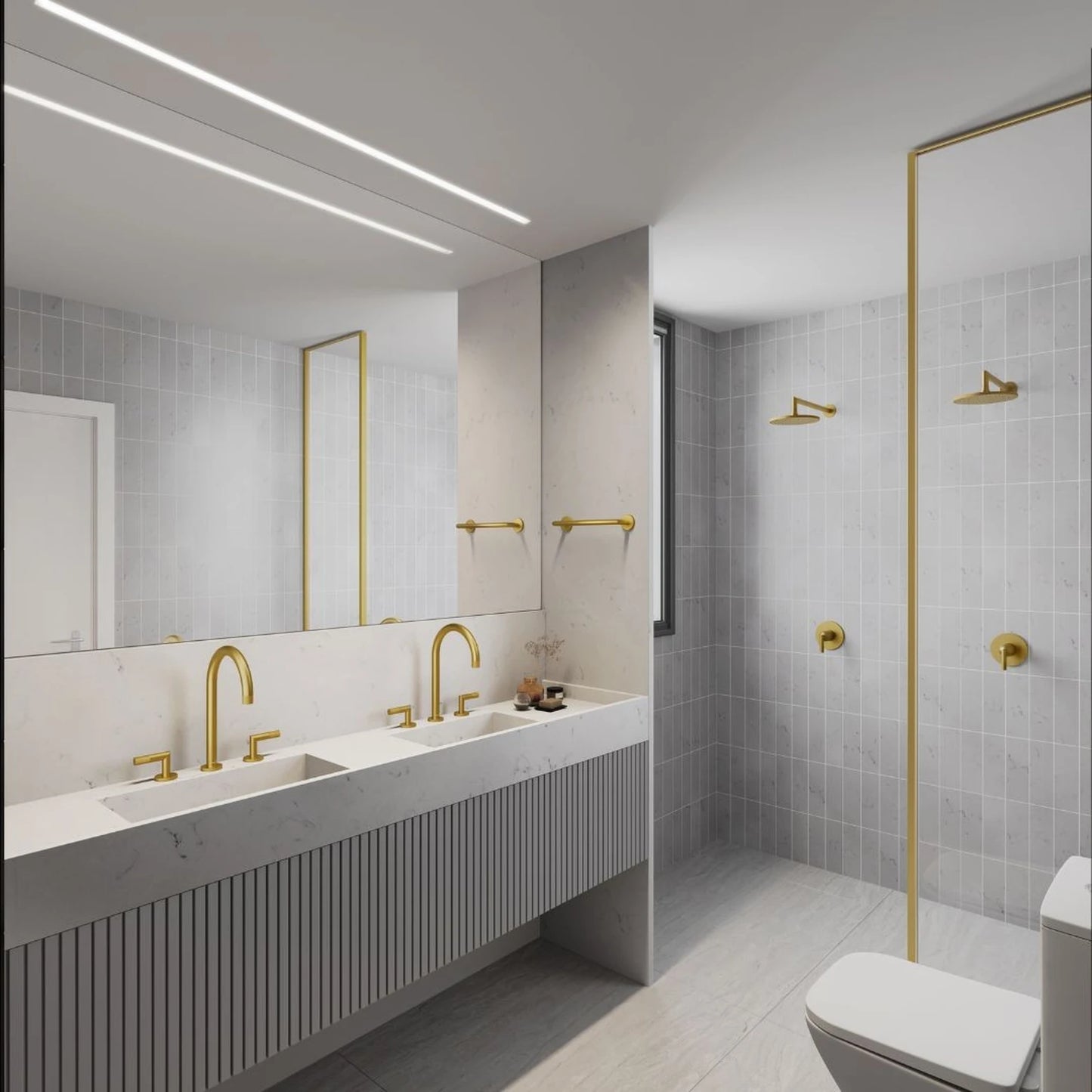 CHUVEIRO DE PAREDE ARIA DOURADO ESCOVADO