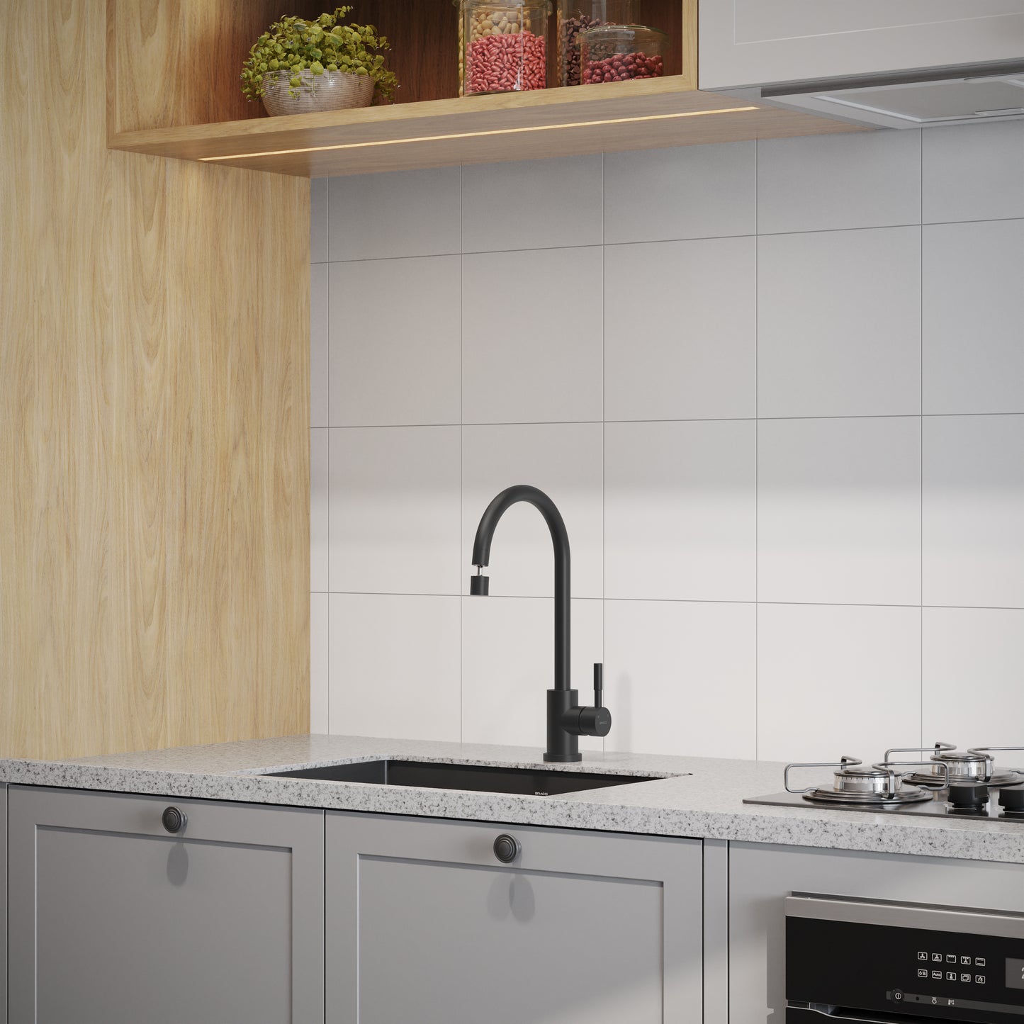 TORNEIRA MONOCOMANDO Q/F ST LOUISE BASIC PRETO PVD