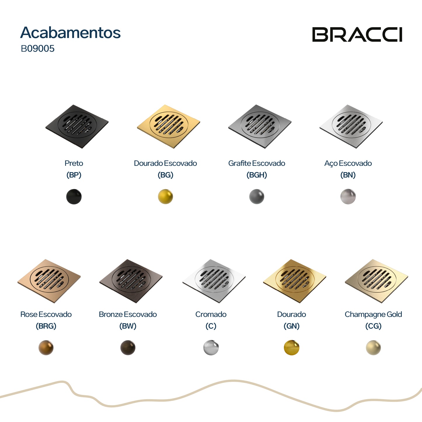 RALO 10X10 DOURADO ESCOVADO