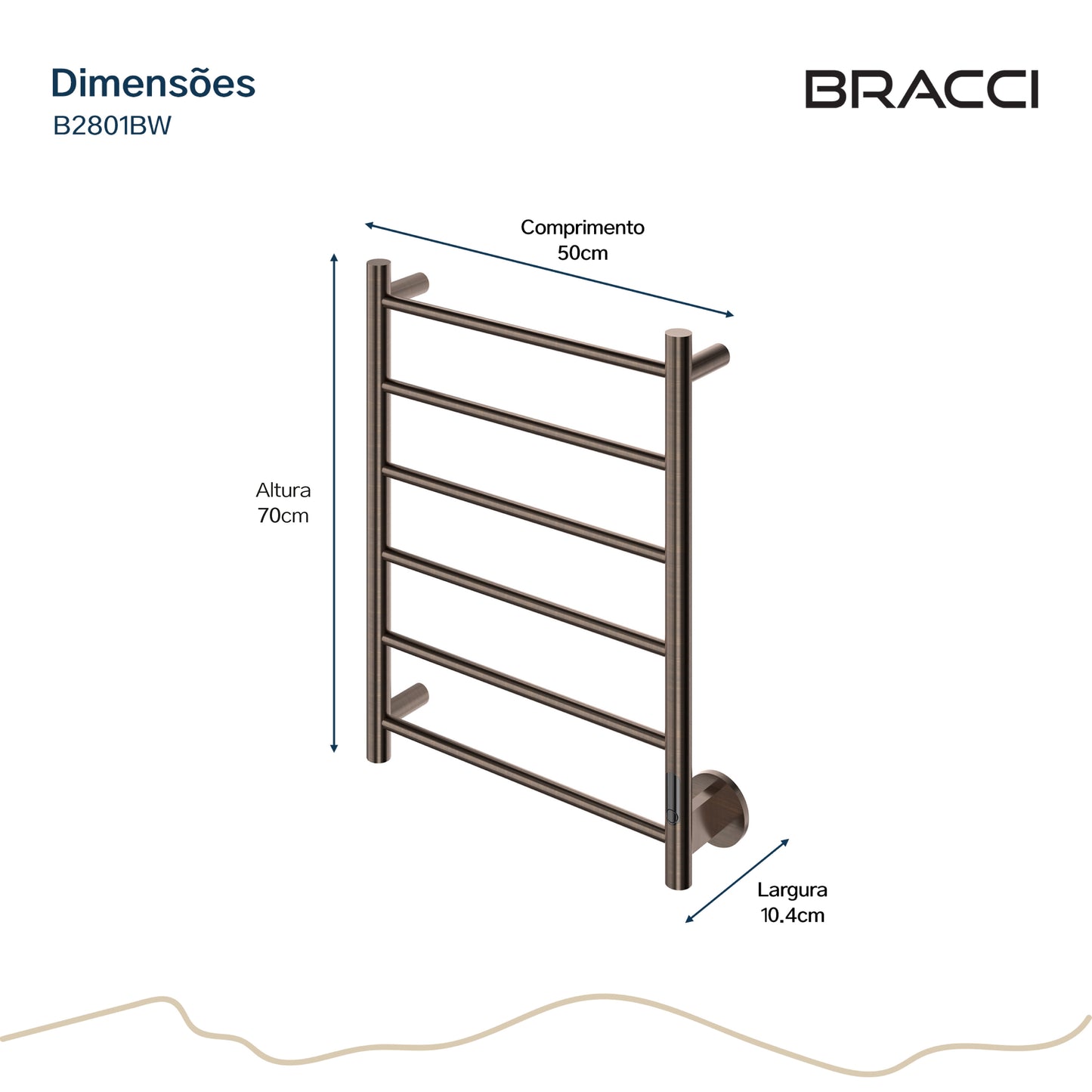 TOALHEIRO TÉRMICO BRONZE ESCOVADO