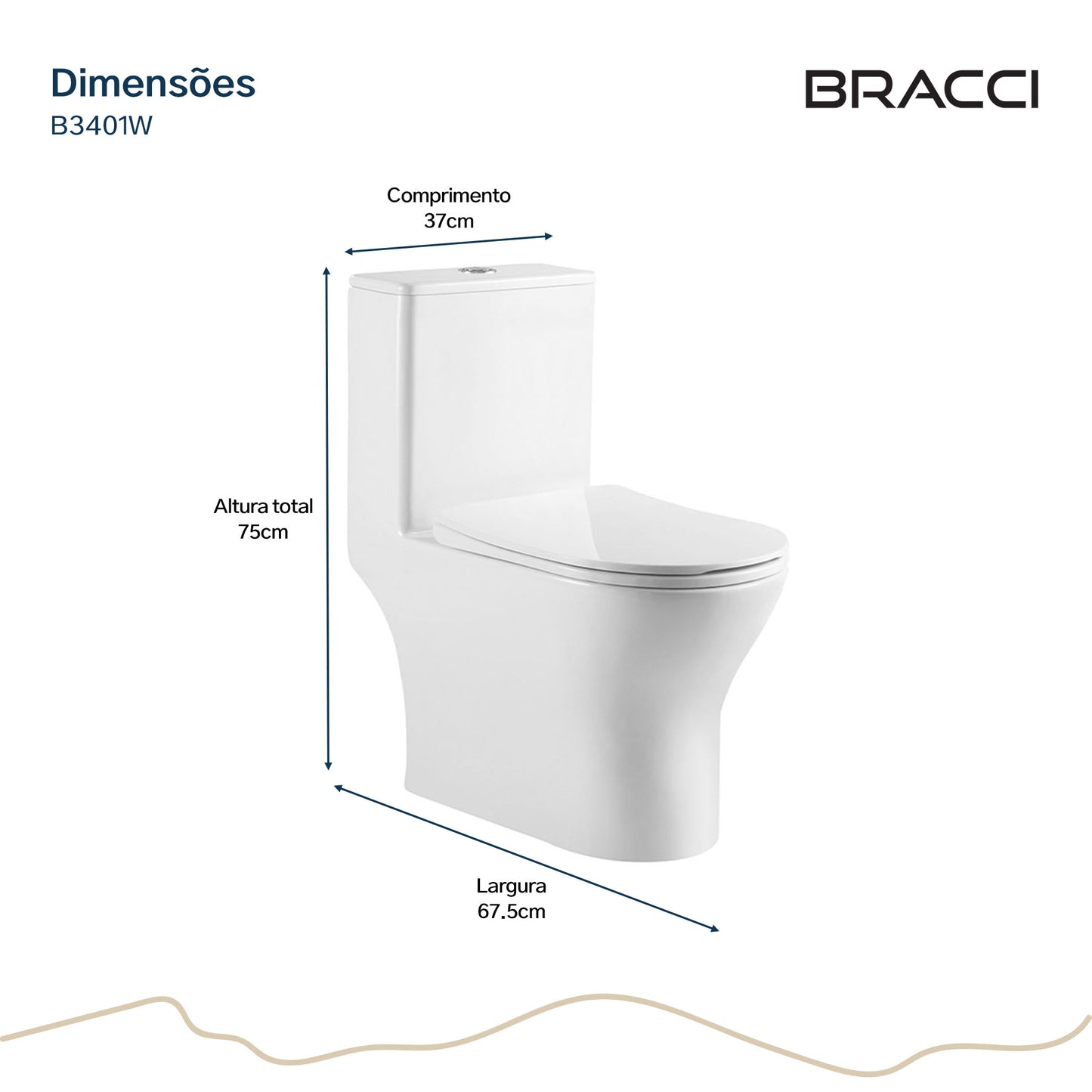 BACIA SANITÁRIA MONOBLOCO SERENA BRANCA