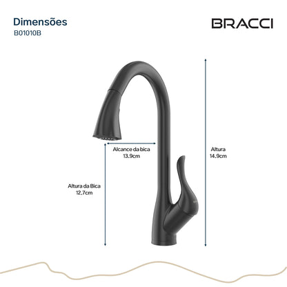 TORNEIRA MONOCOMANDO Q/F ST LOUISE PRETO