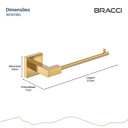 PORTA PAPEL HIGIÊNICO DOURADO ESCOVADO VERCCI