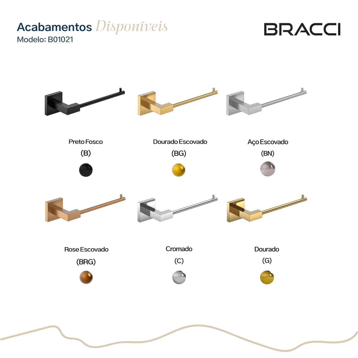 PORTA PAPEL HIGIÊNICO DOURADO ESCOVADO VERCCI