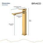 TORNEIRA MONOCOMANDO Q/F VENZA SLIM ALTO DOURADO ESCOVADO