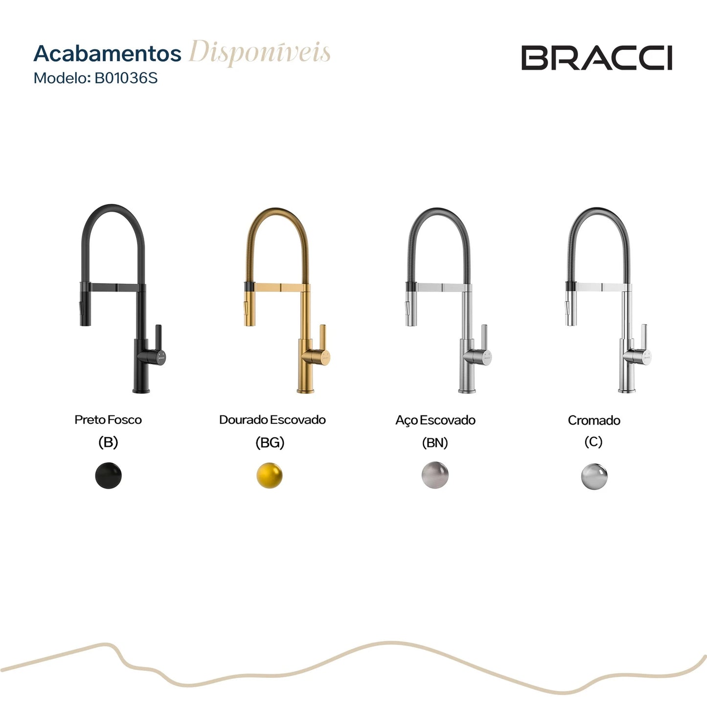 TORNEIRA MONOCOMANDO Q/F LA BELLE SPRING AÇO ESCOVADO
