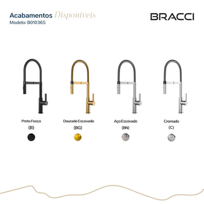 TORNEIRA MONOCOMANDO Q/F LA BELLE SPRING AÇO ESCOVADO