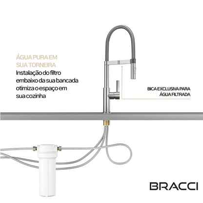 TORNEIRA MONOCOMANDO Q/F LA BELLE SPRING AÇO ESCOVADO