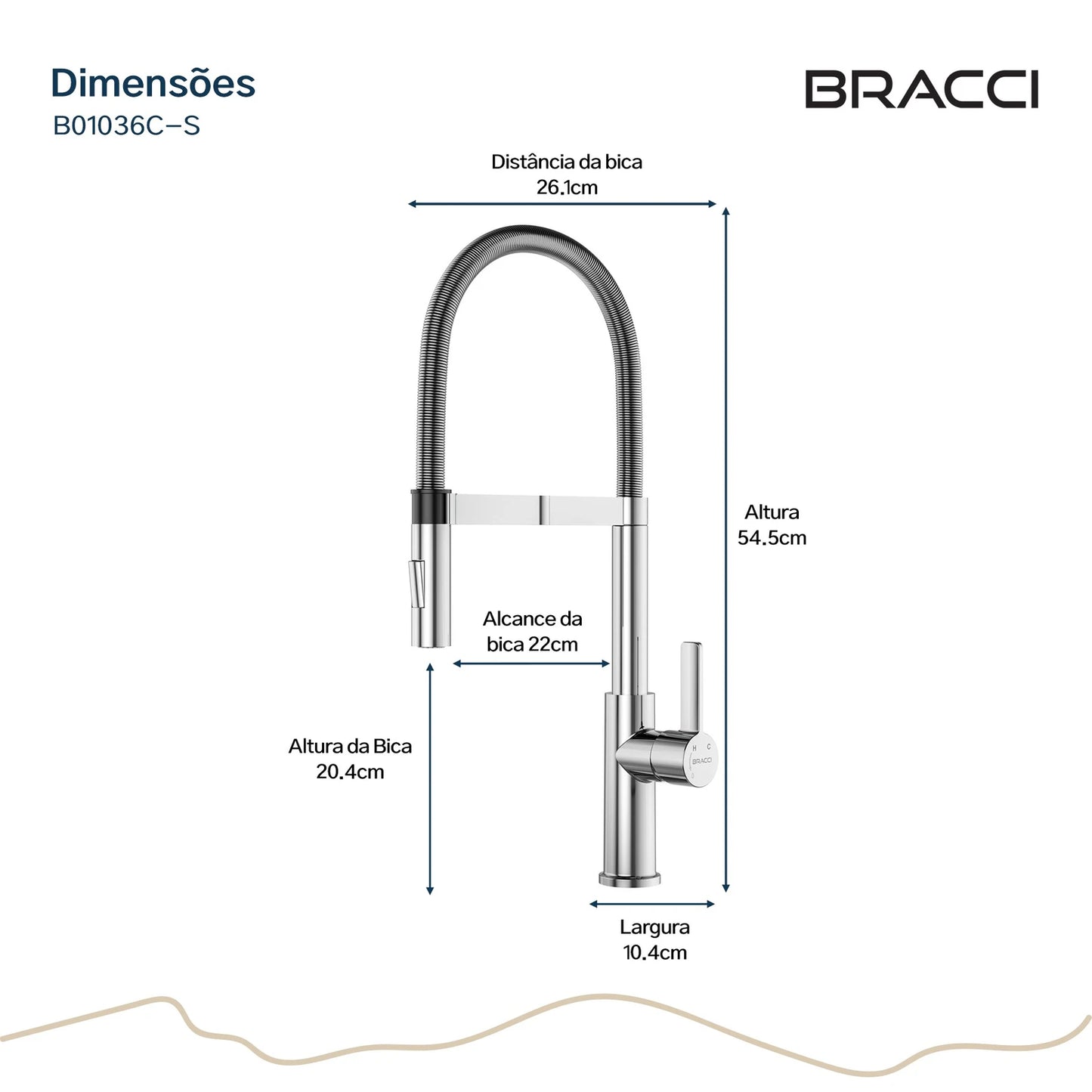 TORNEIRA MONOCOMANDO Q/F LA BELLE SPRING CROMADO