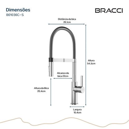 TORNEIRA MONOCOMANDO Q/F LA BELLE SPRING CROMADO
