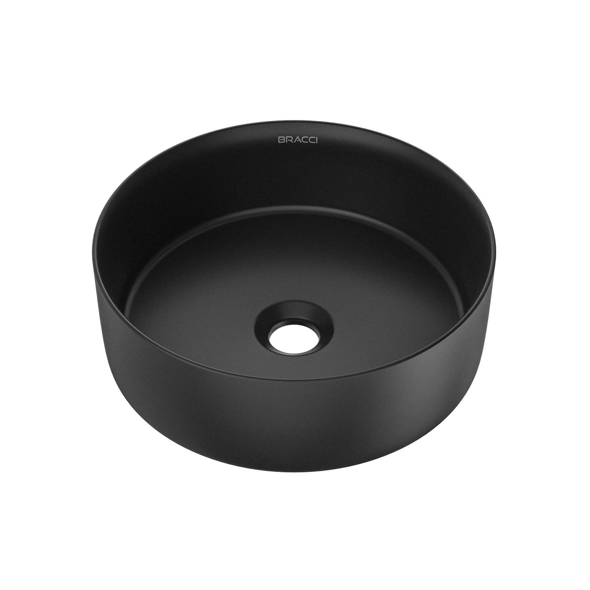 CUBA REDONDA CERÂMICA 34.8CM PRETA