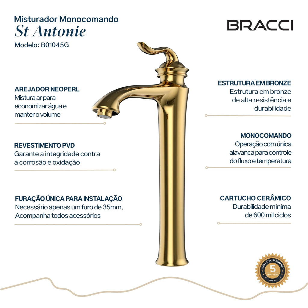 TORNEIRA MONOCOMANDO Q/F ST ANTONIE DOURADO