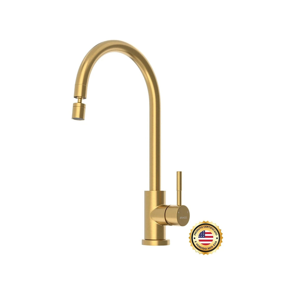 TORNEIRA MONOCOMANDO Q/F ST LOUISE BASIC DOURADO ESCOVADO