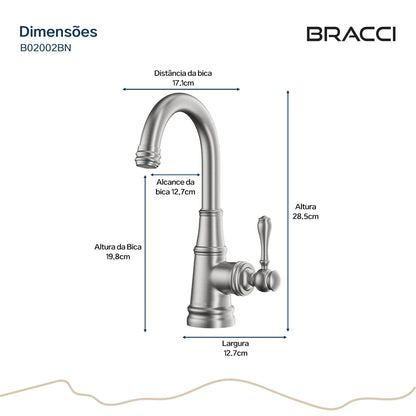 TORNEIRA MONOCOMANDO Q/F ST CLAIRE AÇO ESCOVADO