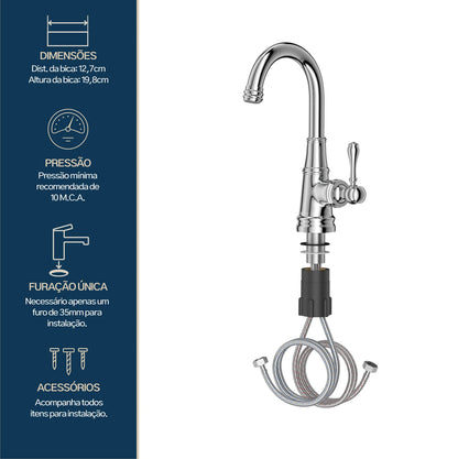 TORNEIRA MONOCOMANDO Q/F ST CLAIRE CROMADO – Bracci
