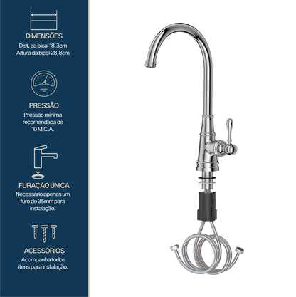 TORNEIRA MONOCOMANDO Q/F ST CLAIRE CROMADO