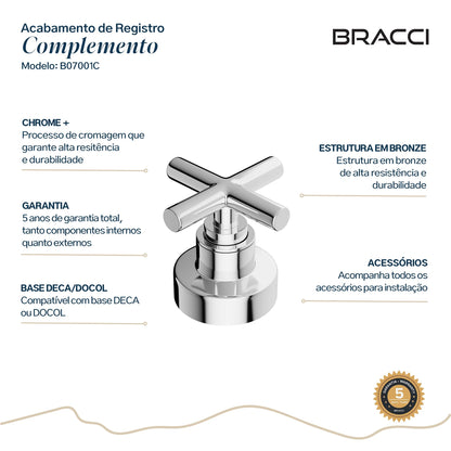 ACABAMENTO DE REGISTRO CROMADO