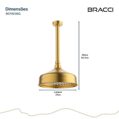 CHUVEIRO DE TETO DOURADO ESCOVADO