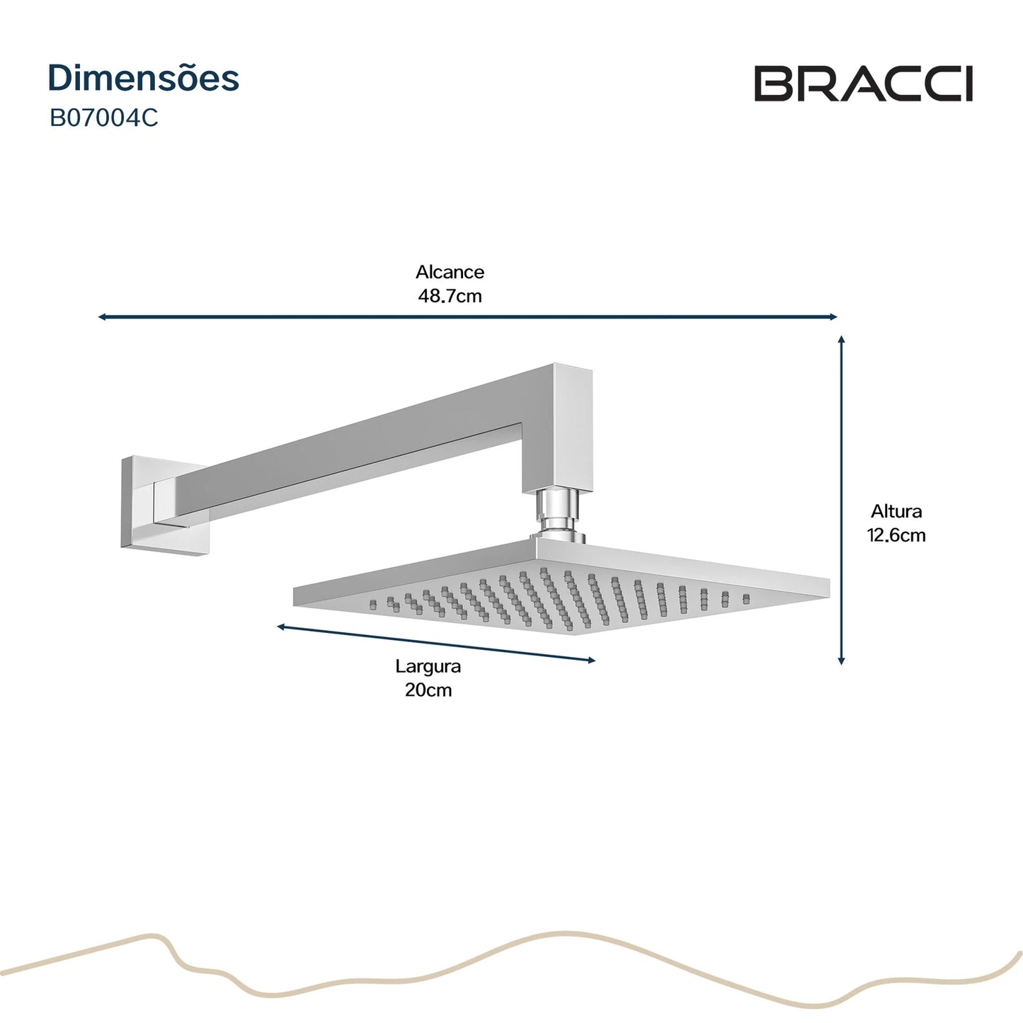 CHUVEIRO DE PAREDE CROMADO