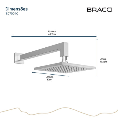 CHUVEIRO DE PAREDE CROMADO