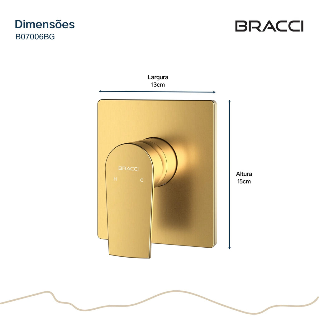 ACABAMENTO MONOCOMANDO DE CHUVEIRO DOURADO ESCOVADO