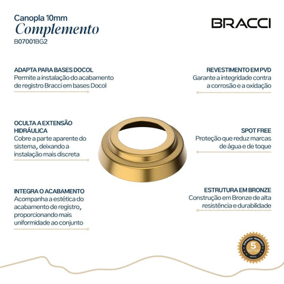 CANOPLA ACABAMENTO DE REGISTRO DOURADO ESCOVADO
