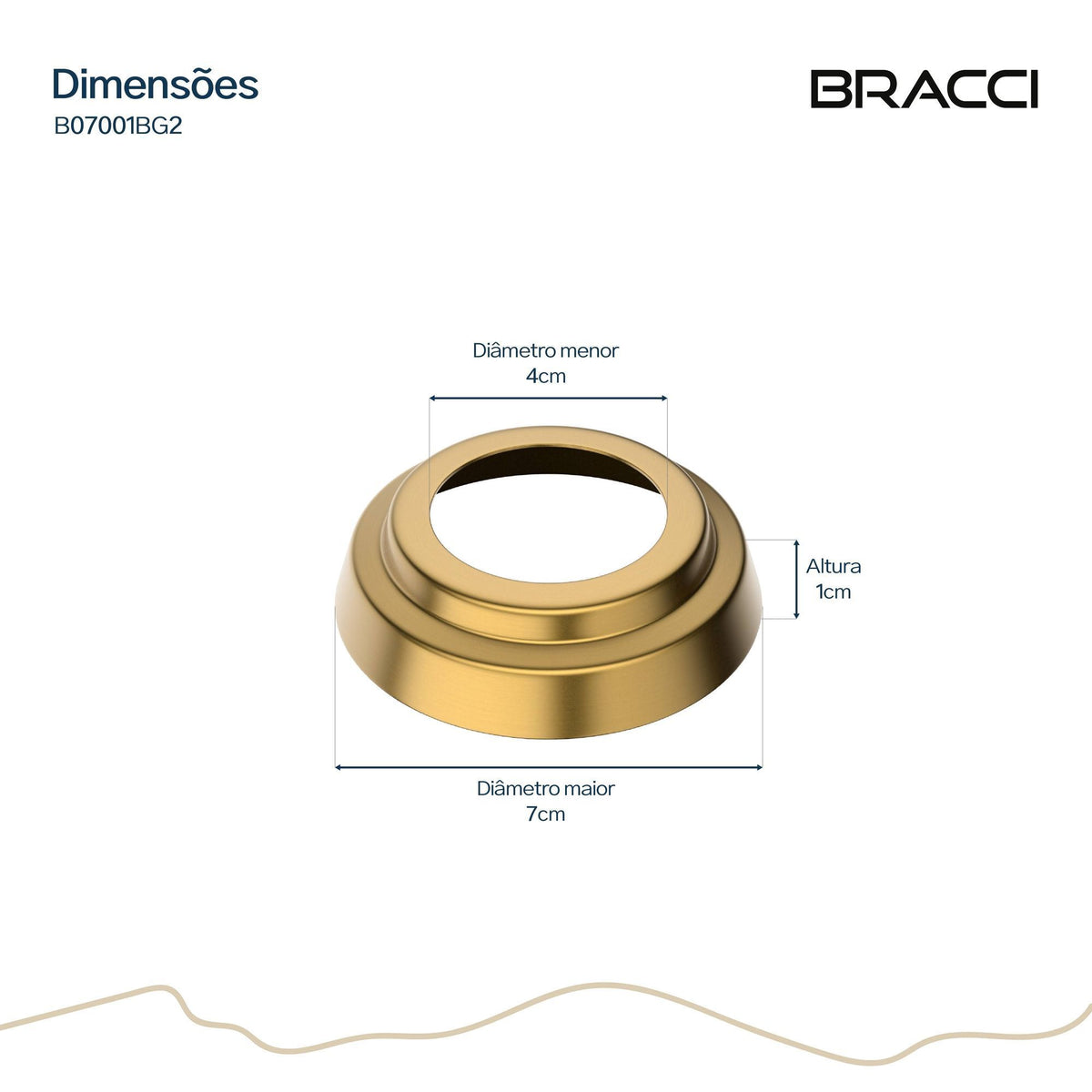 CANOPLA ACABAMENTO DE REGISTRO DOURADO ESCOVADO