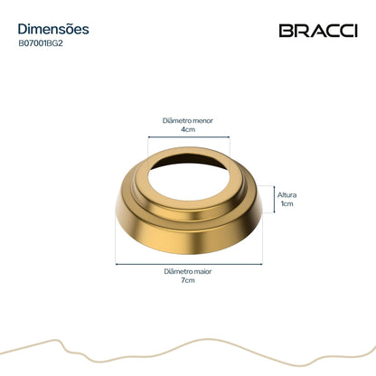 CANOPLA ACABAMENTO DE REGISTRO DOURADO ESCOVADO