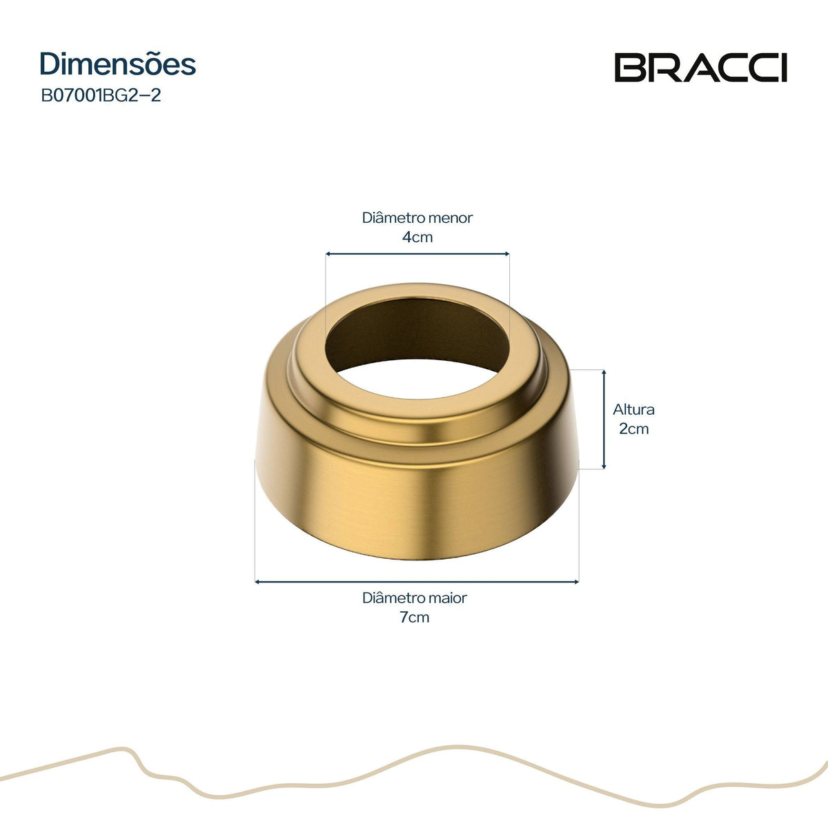 CANOPLA ACABAMENTO DE REGISTRO DOURADO ESCOVADO 20MM