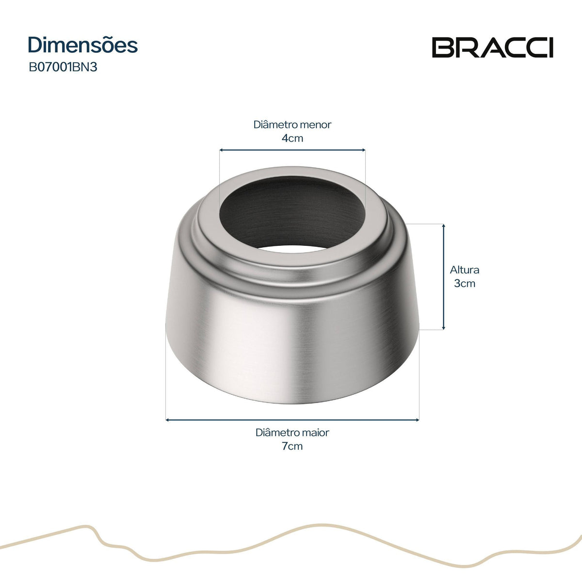 CANOPLA ACABAMENTO DE REGISTRO 30MM AÇO ESCOVADO