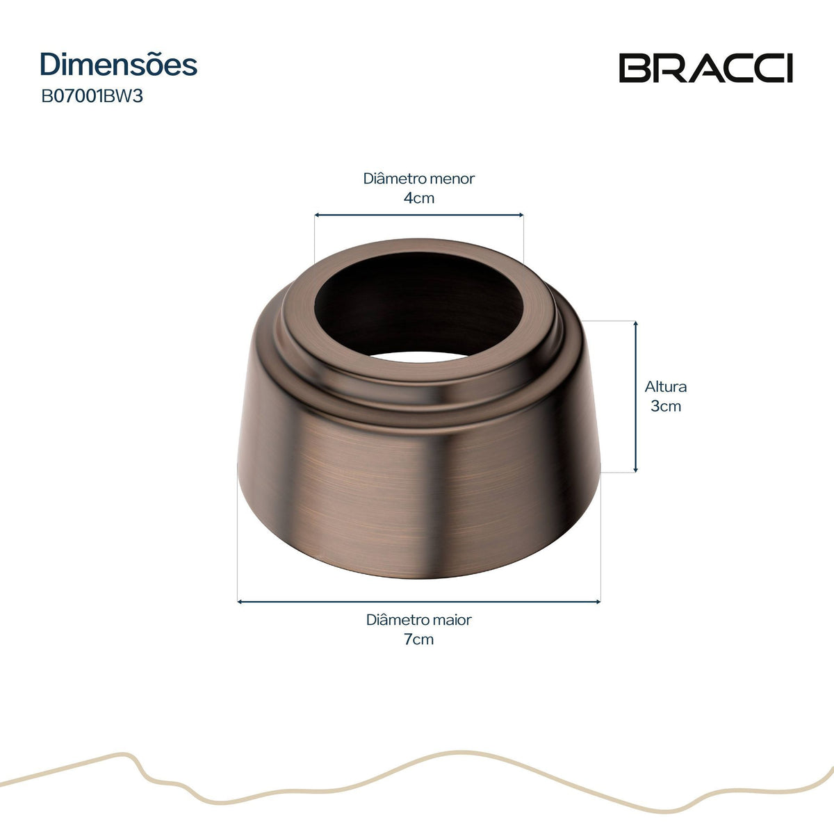 CANOPLA ACABAMENTO DE REGISTRO 30MM BRONZE ESCOVADO