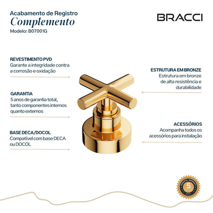 ACABAMENTO DE REGISTRO DOURADO