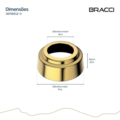 CANOPLA ACABAMENTO DE REGISTRO DOURADO 20MM