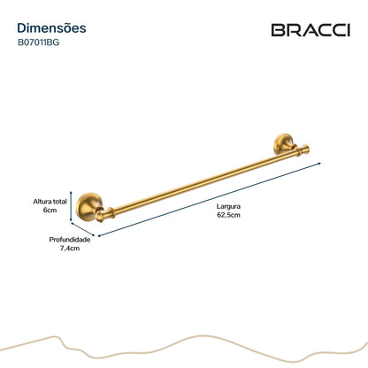 TOALHEIRO SIMPLES ST CLAIRE DOURADO ESCOVADO