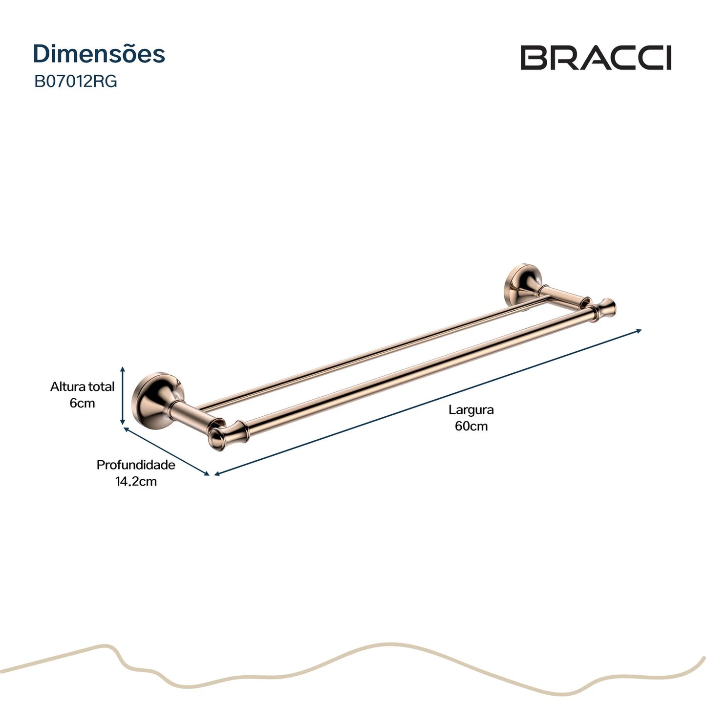 TOALHEIRO DUPLO ST CLAIRE ROSE GOLD