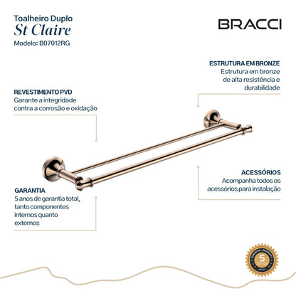 TOALHEIRO DUPLO ST CLAIRE ROSE GOLD