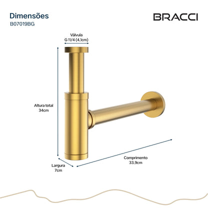 SIFÃO DOURADO ESCOVADO
