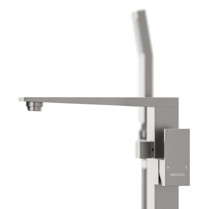 TORNEIRA MONOCOMANDO Q/F PARA BANHEIRAS AÇO ESCOVADO