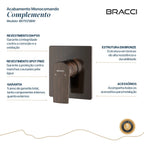 ACABAMENTO MONOCOMANDO DUCHA HIGIÊNICA BRONZE ESCOVADO